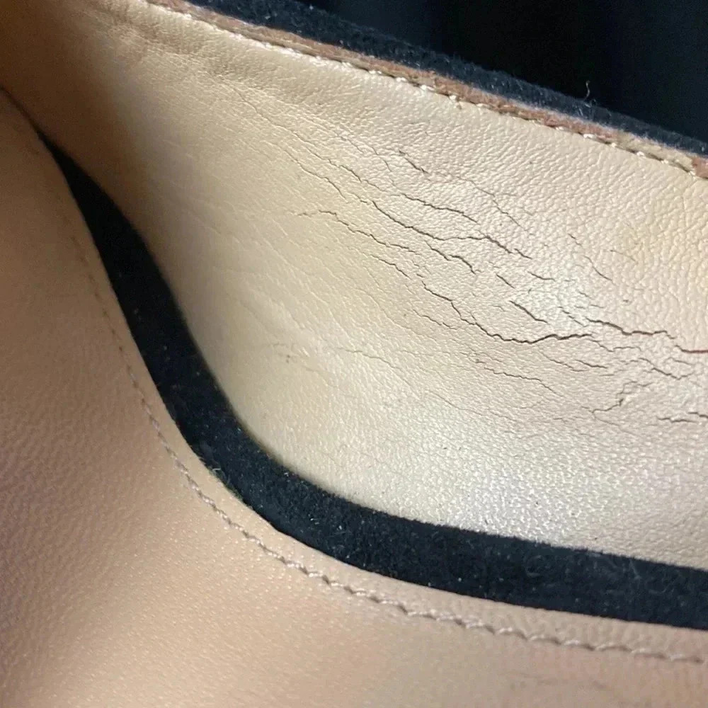 ANTONIO MELANI WO SIZE 7 TAN FUR BLACK DOTTED ANIMAL PRINT LEATHER UPPER - Picture 11 of 14